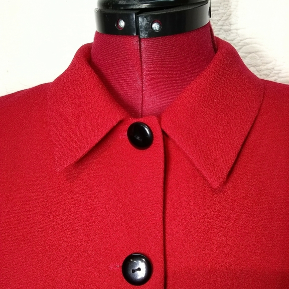 Pendleton Red 80s 90s y2k Wool Button Up Cropped Blazer Jacket Size 10 - Picture 4 of 12